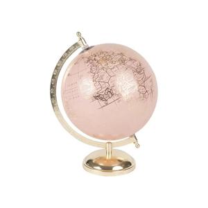세계 핑크와 골드의 글로브 지구 지도
