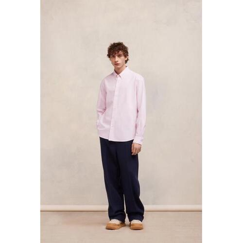 아미 남성 셔츠 AMI 핑크 버튼다운 칼라 셔츠 USH160.CO0031679