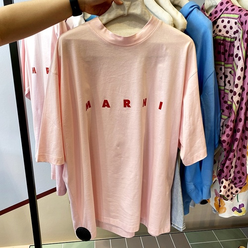 마르니 아울렛 남성 반팔 티셔츠 핑크 HUMU0223PI