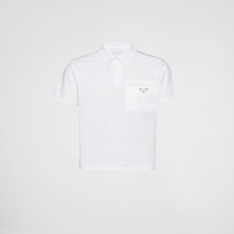 프라다 남성 티셔츠 PRADA 리나일론 디테일의 스트레치 코튼 폴로 셔츠 UJN703_1YED_F0N40_S_211
