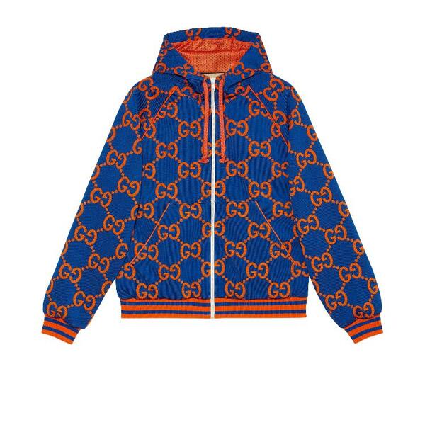 구찌 남성 스웨터 GUCCI GG 패턴의 코튼 저지 자카드 집업 재킷 752174XJFSO4102