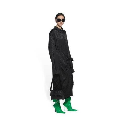 발렌시아가 여성 숄더백 BALENCIAGA 다운타운 모델 XS 악어 무늬 엠보싱 숄더 백블랙 809959395