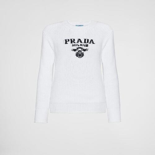 프라다 여성 니트 스웨터 PRADA 코튼 크루넥 스웨터 P24R1H_1093_F0009_S_221