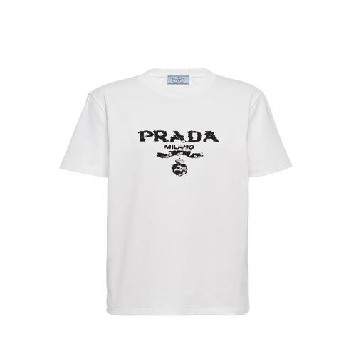 프라다 여성 티셔츠 PRADA 자수 인터록 티셔츠 35838R_103H_F0009_S_162