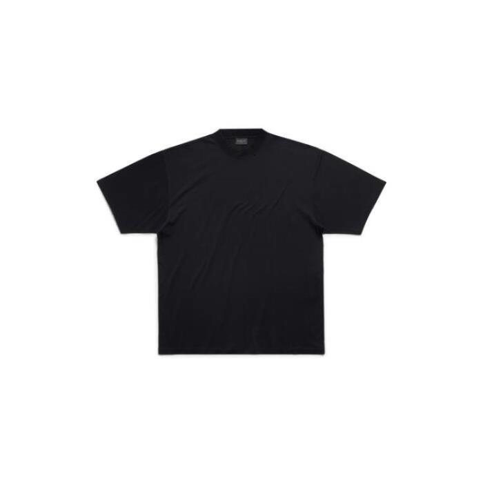 발렌시아가 여성 티셔츠 Stonewashed Black 색상의 Balenciaga Fit 미디엄 티셔츠 812979925