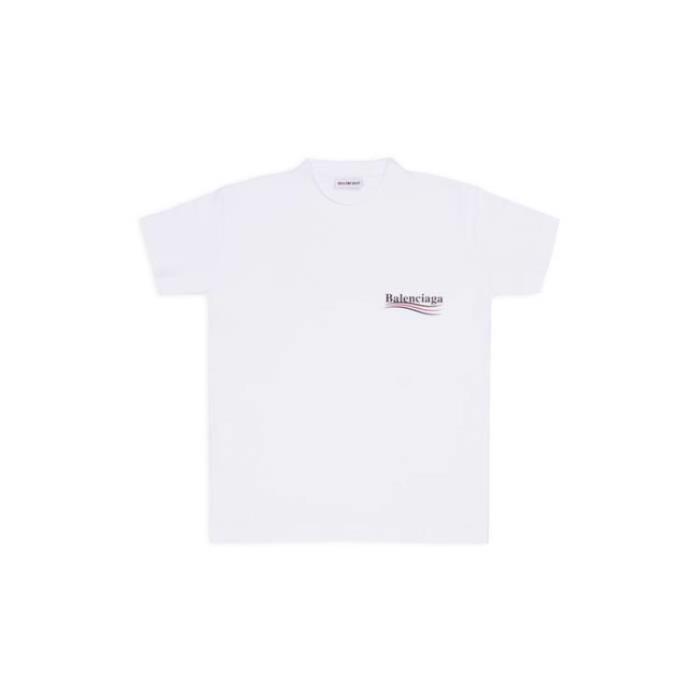 발렌시아가 여성 티셔츠 Political Campaign Fit Small Tshirt for Women in White 809324552