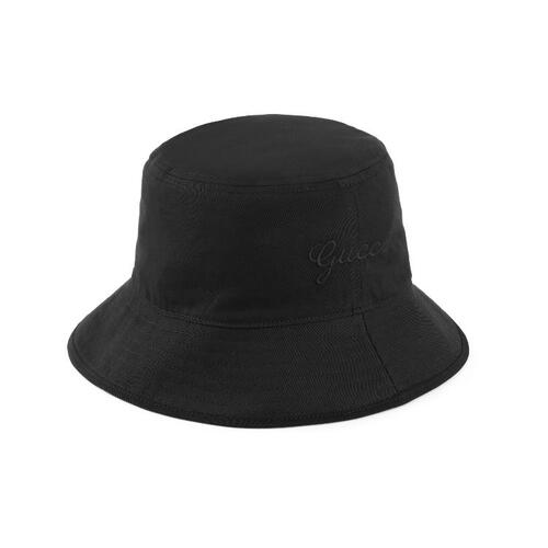 구찌 남성 모자 GUCCI 자수 장식의 코튼 버킷 모자 7827334HA8Y1060