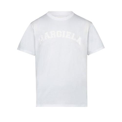 메종 마르지엘라 여성 셔츠 MAISON MARGIELA 로고 코튼 저지 티셔츠 MMM6RZ88WHT1T1AA00