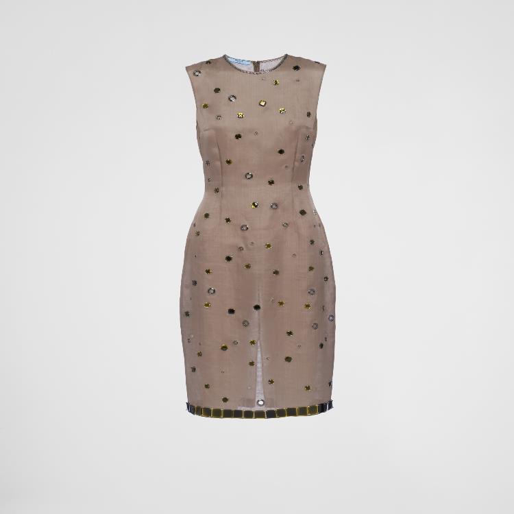 프라다 여성 원피스 PRADA 그로밋 장식의 오간자 드레스 P3L86R_14I6_F0161_S_OOO