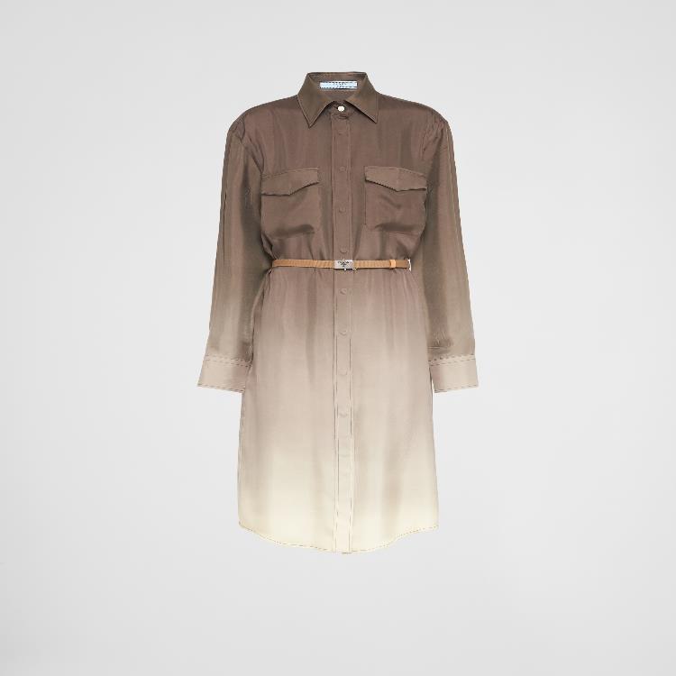 프라다 여성 원피스 PRADA 실크 트윌 셔츠 드레스 P3M08H_14J3_F0334_S_OOO