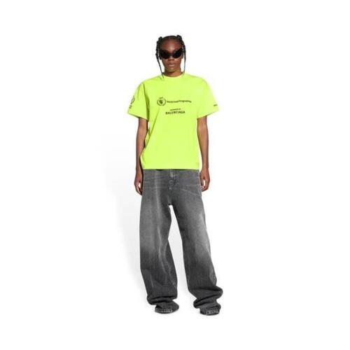 발렌시아가 여성 티셔츠 Wfp Fit 네온 옐로우 여성용 미디엄 티셔츠 810679448